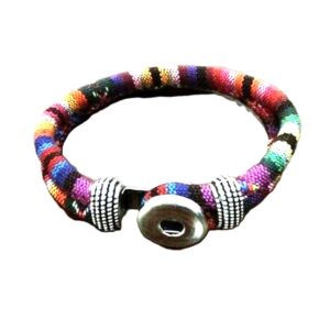 Χειροποίητο διπλό βραχιόλι μόδας, ρυθμιζόμενο με κούμπωμα κουμπιού