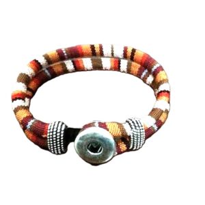 Χειροποίητο διπλό βραχιόλι μόδας, ρυθμιζόμενο με κούμπωμα κουμπιού