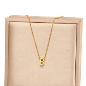 Κολιέ με αρχικό γράμμα από ανοξείδωτο ατσάλι σε χρυσό χρώμα B