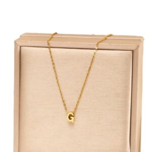 Κολιέ με αρχικό γράμμα από ανοξείδωτο ατσάλι σε χρυσό χρώμα G