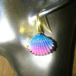 Shell earrings golden silver stainless steel