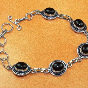 Silver Jewelry Bracelet Exclusive Black Onyx Vintage Look .925