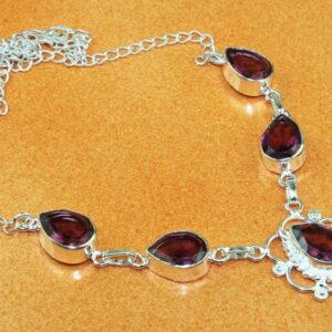 Silver Necklace  Gorgeous Faceted Amethyst Superb .925 