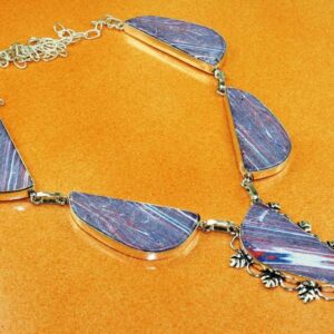 Silver Necklace Ethiopian Opal Slice Multi Stone Excellent .925 