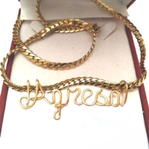 Ιατρικό ανοξείδωτο ατσάλι με όνομα σε χρυσό 18Κ