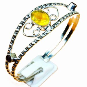 Bracelet bangle Excellent Lemon Topaz & Amethyst Wow 925 Silver