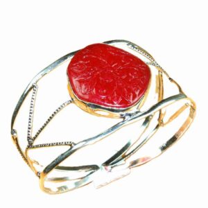 Bracelet bangle Lovely Carved Ruby Stylish Look .925 silver