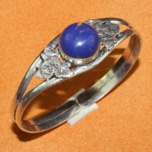 Blue Copper Turquoise Bracelet  925 Silver