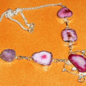 Ασημένια κολιέ  Αχάτ